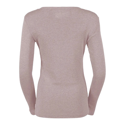 Pale Pink - Back - Eddie Bauer Womens-Ladies Favorite Crew Neck Long-Sleeved T-Shirt