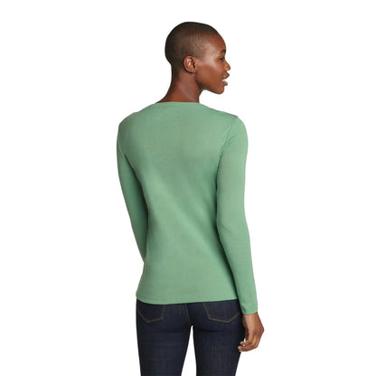 Seaglass - Back - Eddie Bauer Womens-Ladies Favorite Crew Neck Long-Sleeved T-Shirt