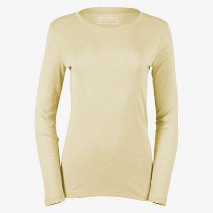 Sorbet - Front - Eddie Bauer Womens-Ladies Favorite Crew Neck Long-Sleeved T-Shirt