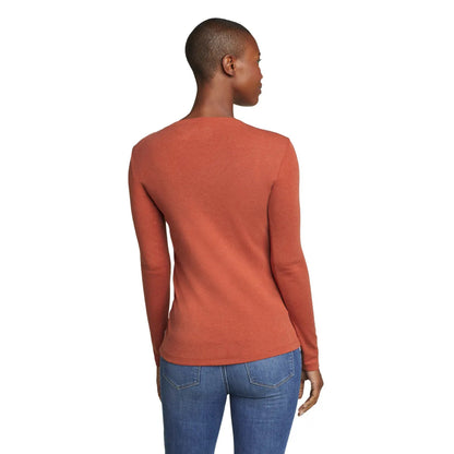 Spice - Back - Eddie Bauer Womens-Ladies Favorite Crew Neck Long-Sleeved T-Shirt