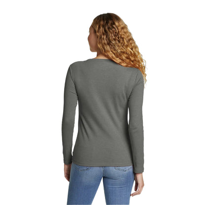 Vintage Grey - Back - Eddie Bauer Womens-Ladies Favorite Crew Neck Long-Sleeved T-Shirt