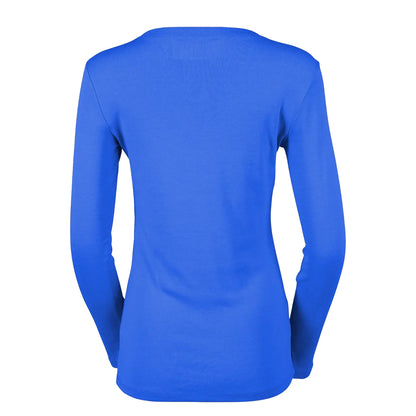 Brilliant Blue - Back - Eddie Bauer Womens-Ladies Favorite Crew Neck Long-Sleeved T-Shirt