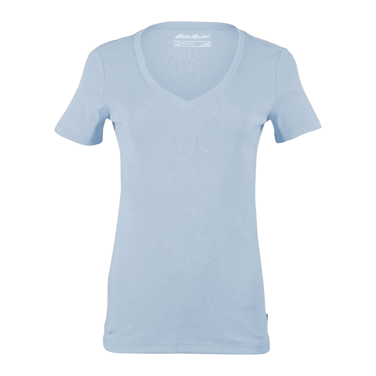 Slate Blue - Front - Eddie Bauer Womens-Ladies Favorite Plain V Neck Short-Sleeved T-Shirt