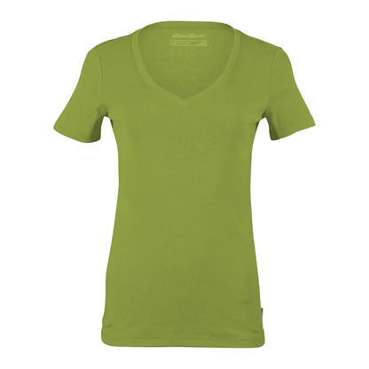 Citron - Front - Eddie Bauer Womens-Ladies Favorite Plain V Neck Short-Sleeved T-Shirt