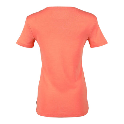 Dusty Coral - Back - Eddie Bauer Womens-Ladies Favorite Plain V Neck Short-Sleeved T-Shirt