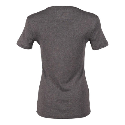 Medium Heather Grey - Back - Eddie Bauer Womens-Ladies Favorite Plain V Neck Short-Sleeved T-Shirt