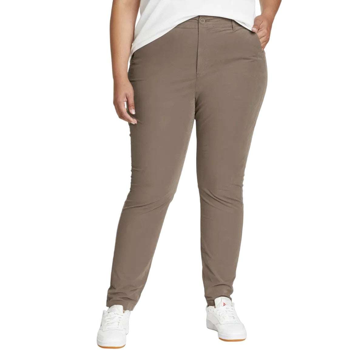 Driftwood - Front - Eddie Bauer Womens-Ladies Voyager High Rise Chinos