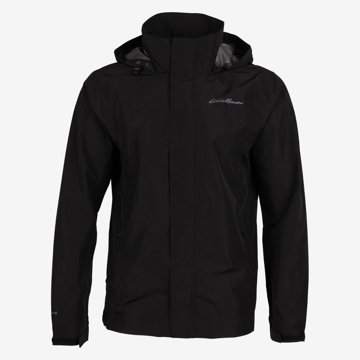Black - Front - Eddie Bauer Mens Rainfoil Packable Waterproof Jacket