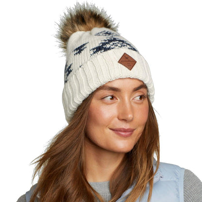 Ecru - Front - Eddie Bauer Womens-Ladies Pacific Ridge Pom Pom Beanie