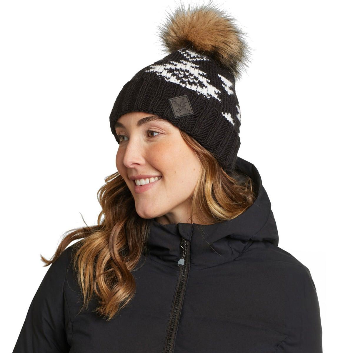 Black - Front - Eddie Bauer Womens-Ladies Pacific Ridge Pom Pom Beanie