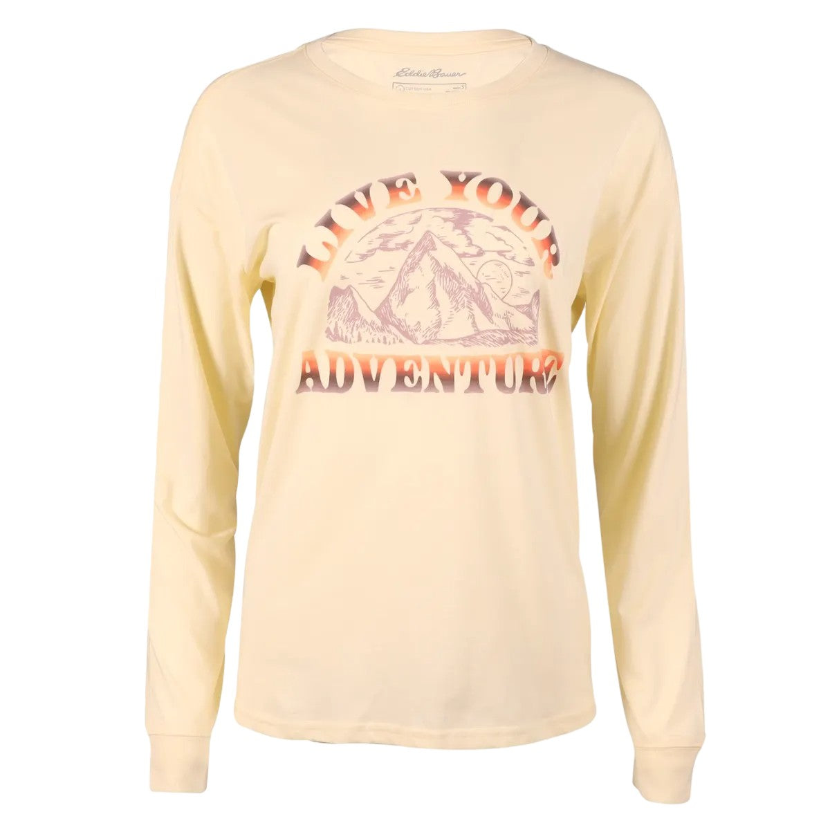 Sorbet - Front - Eddie Bauer Womens-Ladies Graphic Print Long-Sleeved T-Shirt