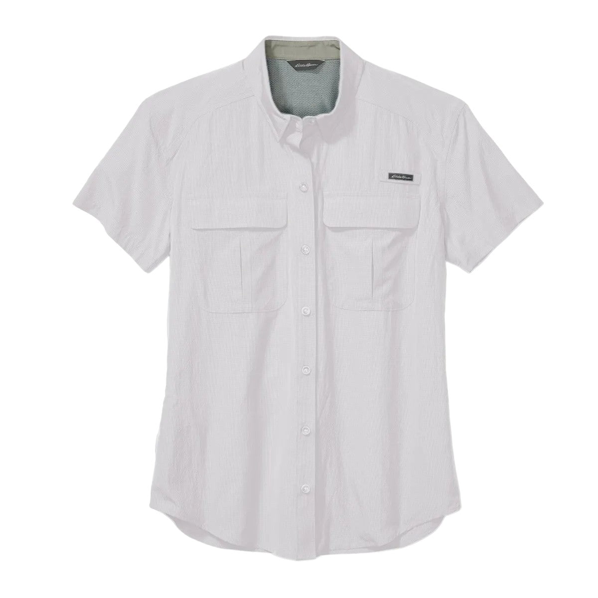 White - Front - Eddie Bauer Womens-Ladies Guide UV Protection Short-Sleeved Shirt