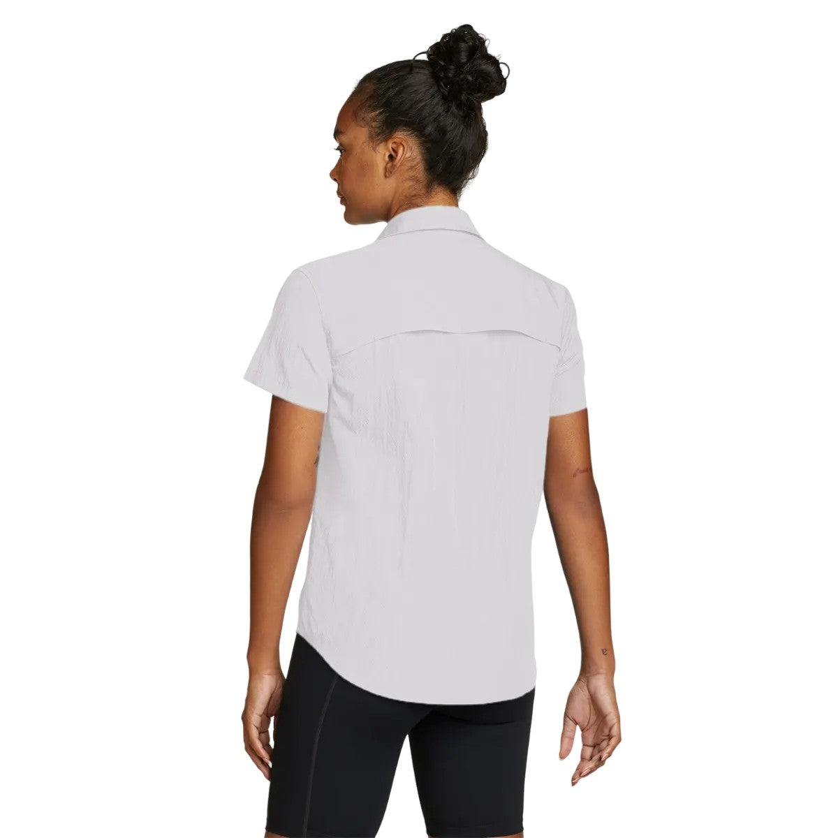 White - Back - Eddie Bauer Womens-Ladies Guide UV Protection Short-Sleeved Shirt