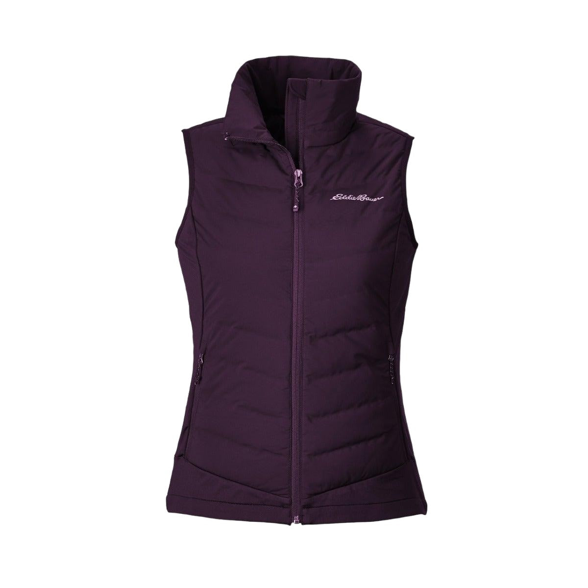 Deep Eggplant - Front - Eddie Bauer Womens-Ladies Motionloft Down Filled Hybrid Jacket