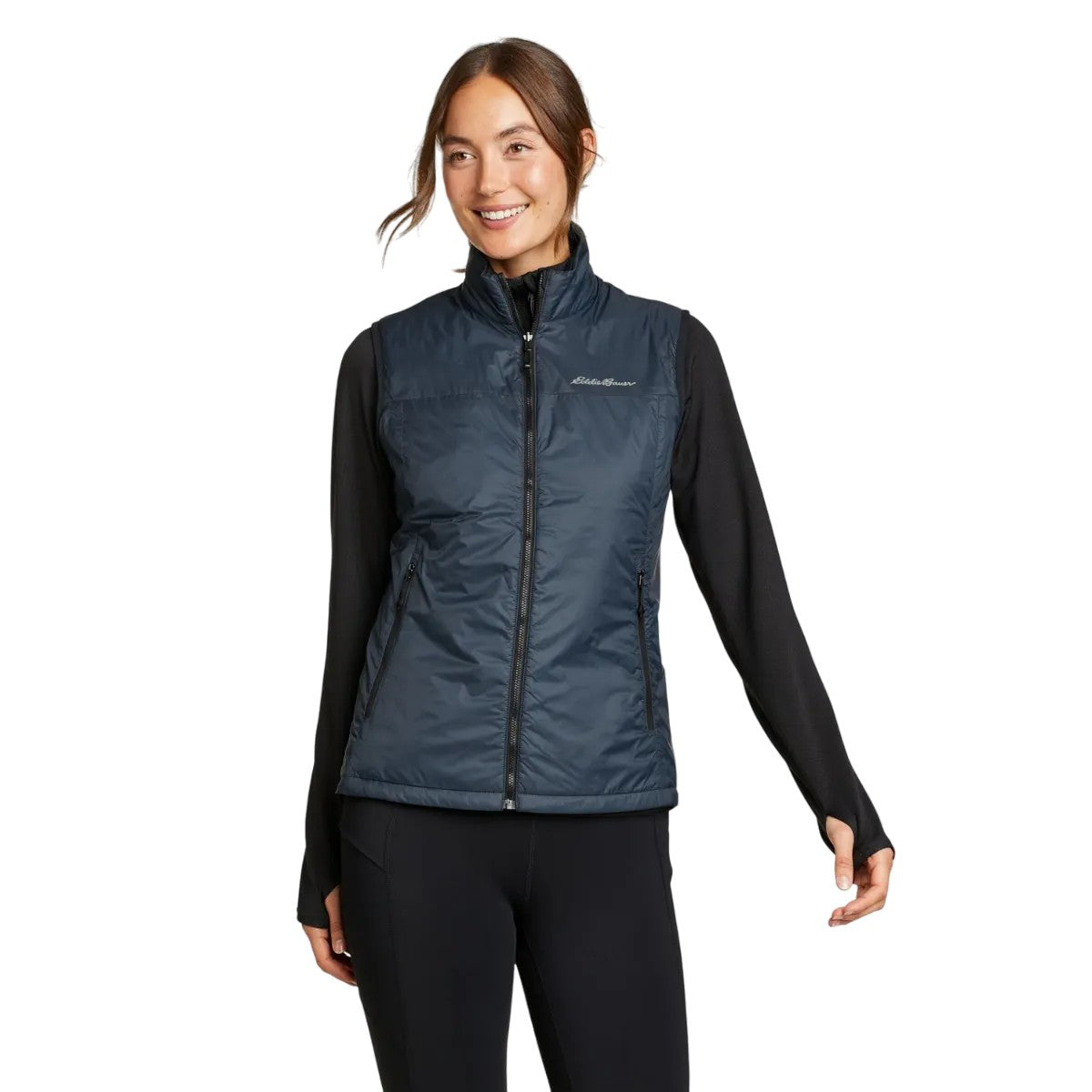 Black - Front - Eddie Bauer Womens-Ladies Astrolite Reversible Gilet