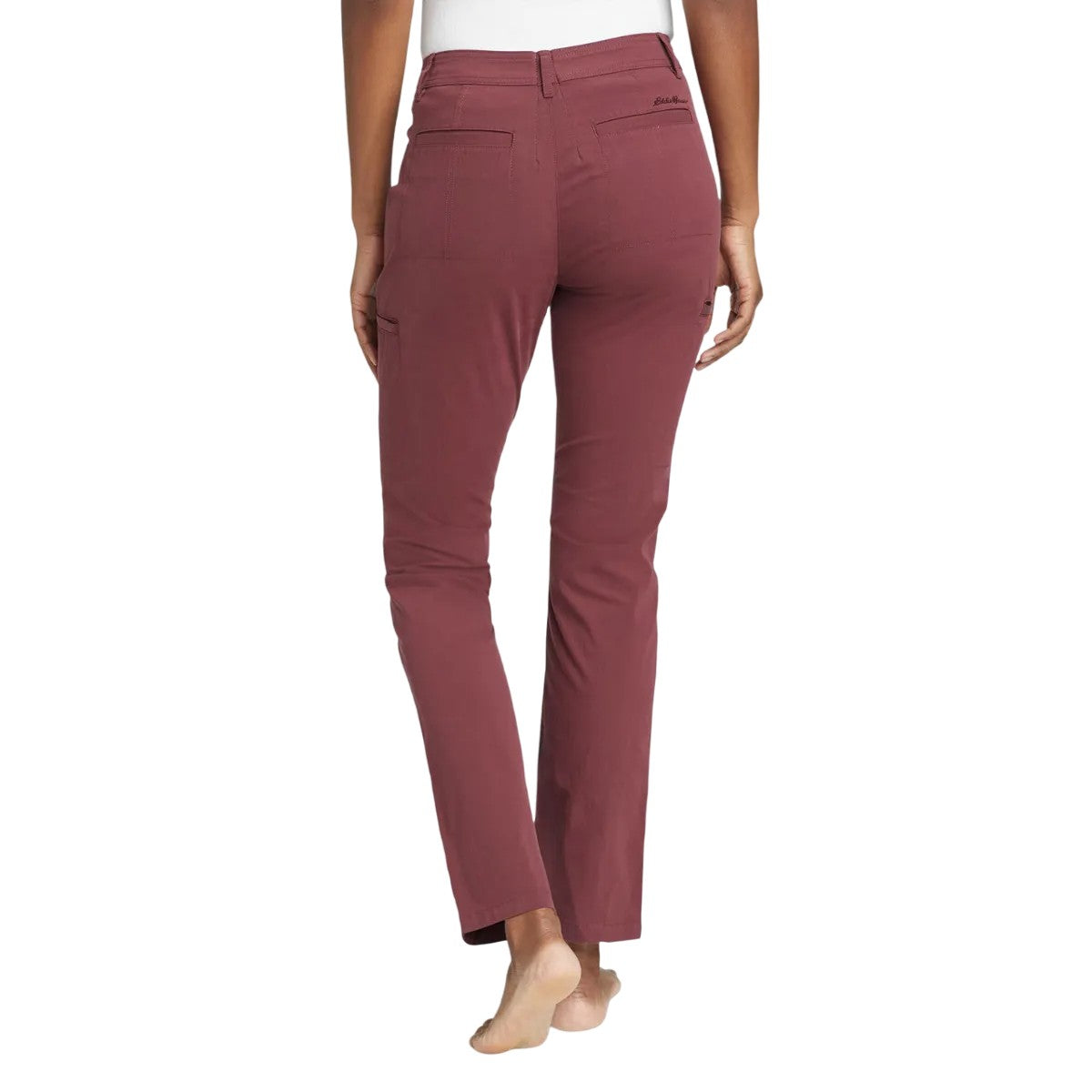 Dark Chinaberry - Back - Eddie Bauer Womens-Ladies Guides Day Off Straight Chinos