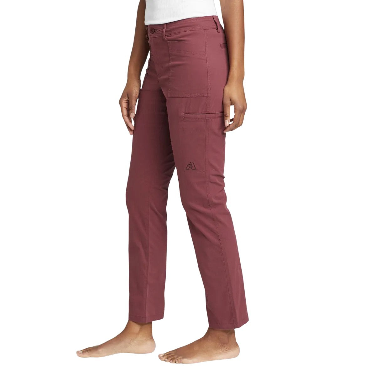 Dark Chinaberry - Side - Eddie Bauer Womens-Ladies Guides Day Off Straight Chinos