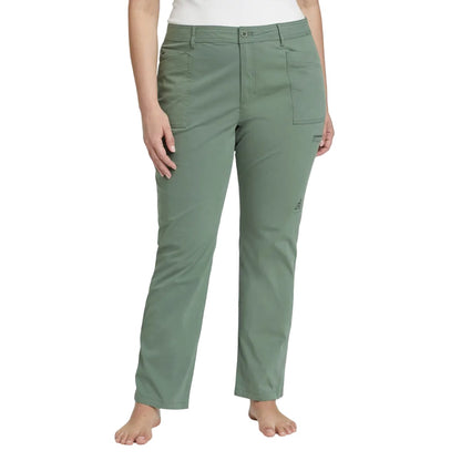 Mineral Green - Front - Eddie Bauer Womens-Ladies Guides Day Off Straight Chinos