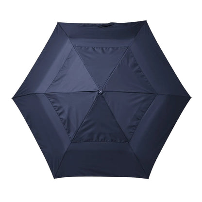 Navy - Back - Eddie Bauer Compact Automatic Folding Umbrella