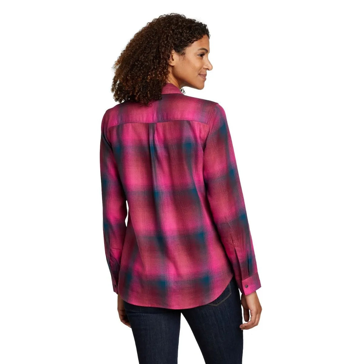 Lava - Back - Eddie Bauer Womens-Ladies Firelight Flannel Shirt