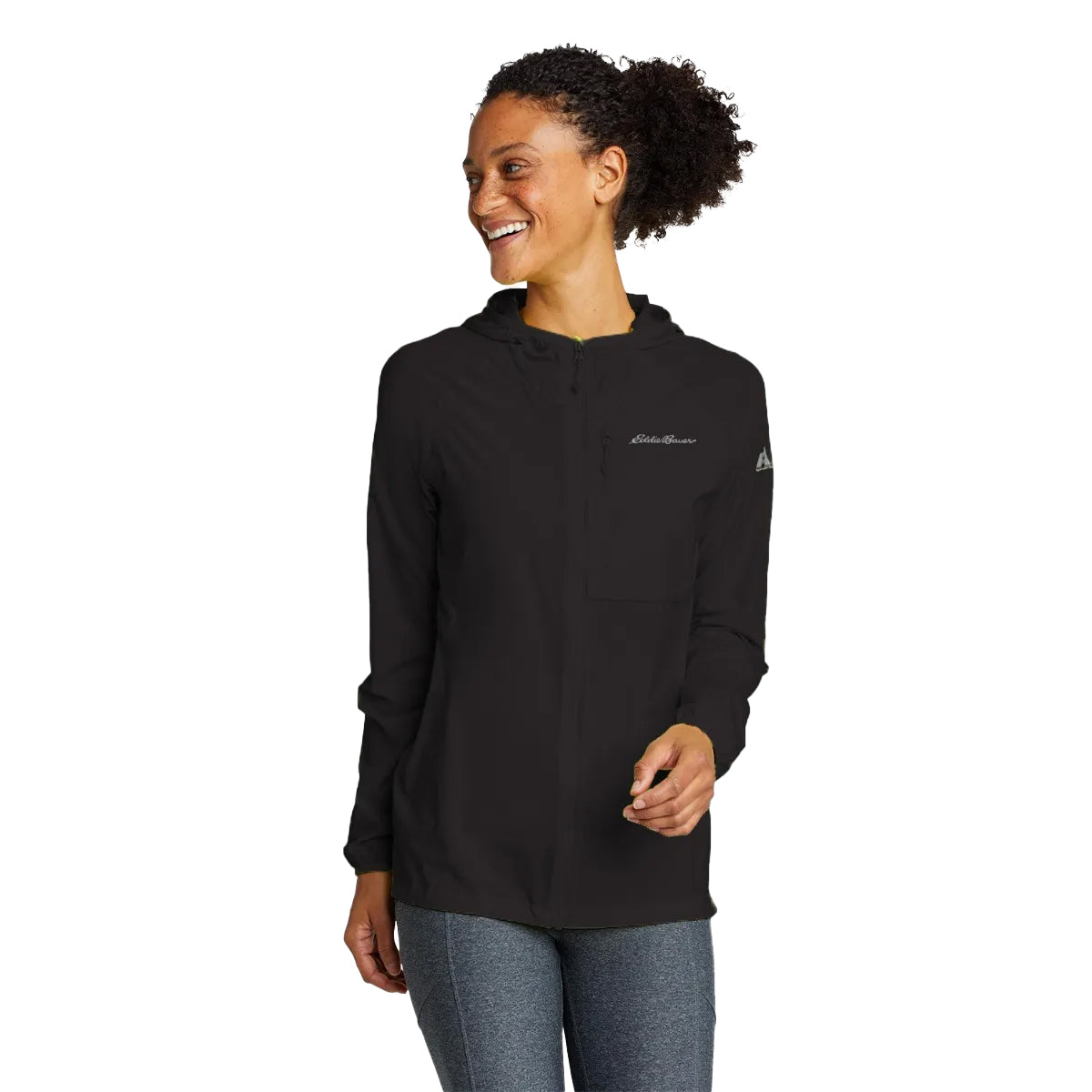 Black - Side - Eddie Bauer Womens-Ladies Super Sevens Windproof Jacket