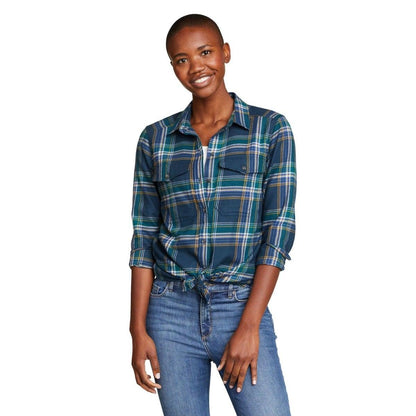 Creek - Front - Eddie Bauer Womens-Ladies Fremont Flannel Flap Pocket Shirt