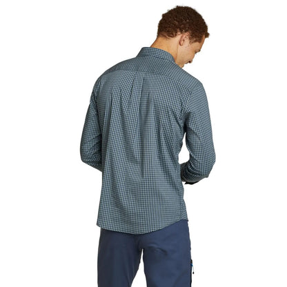 Dusted Indigo - Back - Eddie Bauer Mens Voyager Flex Long-Sleeved Shirt