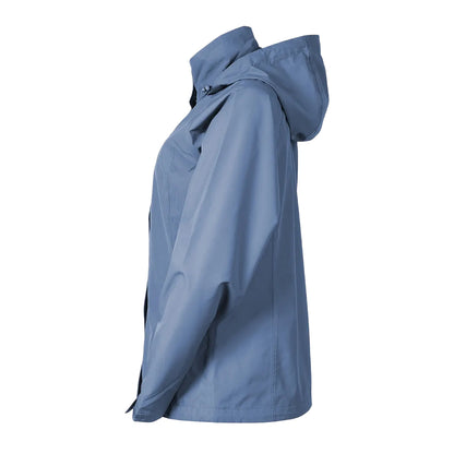 Blue Haze - Side - Eddie Bauer Womens-Ladies Packable Waterproof Jacket