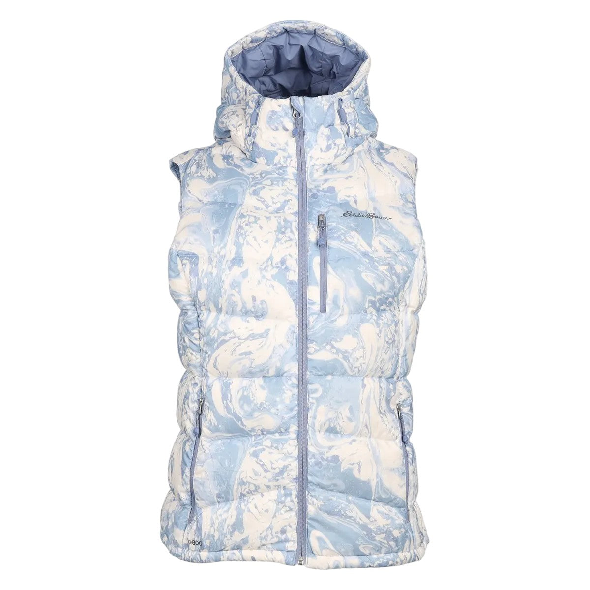Dusty Blue - Front - Eddie Bauer Womens-Ladies Hooded Gilet