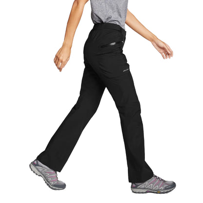 Black - Side - Eddie Bauer Womens-Ladies Cloud Cap Stretch Rain Trousers
