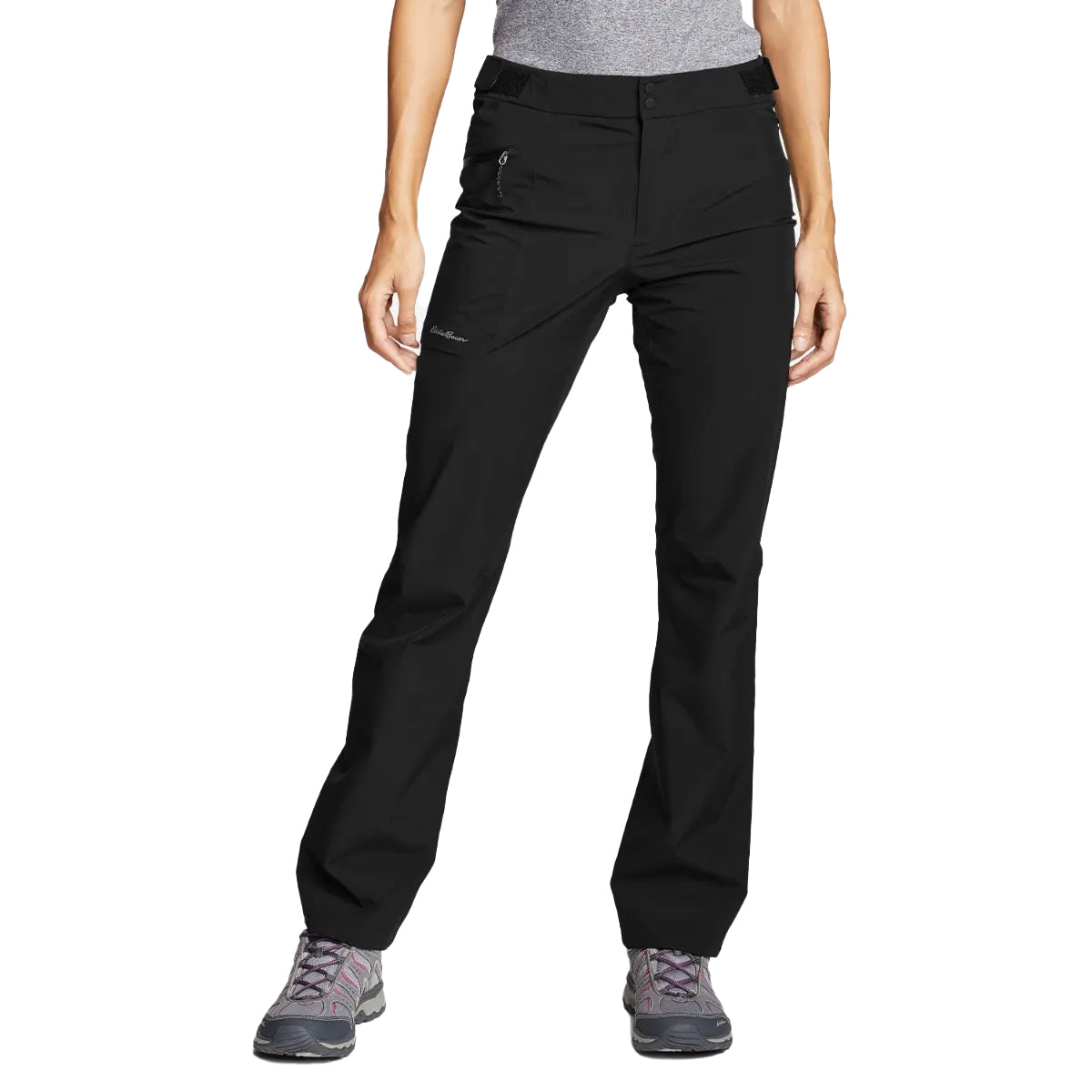 Black - Front - Eddie Bauer Womens-Ladies Cloud Cap Stretch Rain Trousers