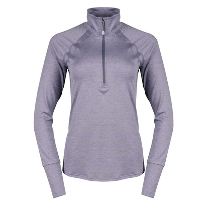 Periwinkle - Front - Eddie Bauer Womens-Ladies Quarter Zip Long-Sleeved Top