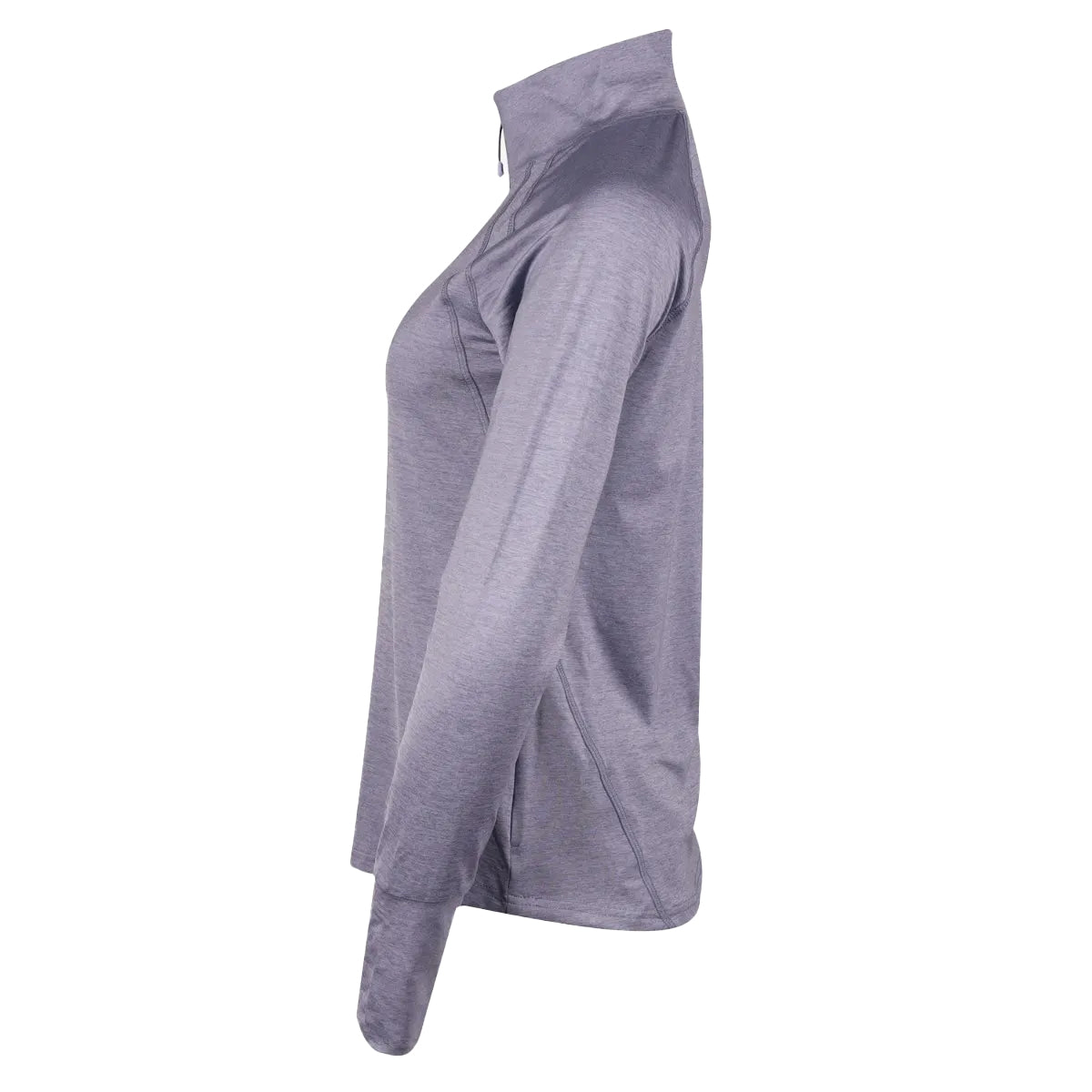 Periwinkle - Back - Eddie Bauer Womens-Ladies Quarter Zip Long-Sleeved Top