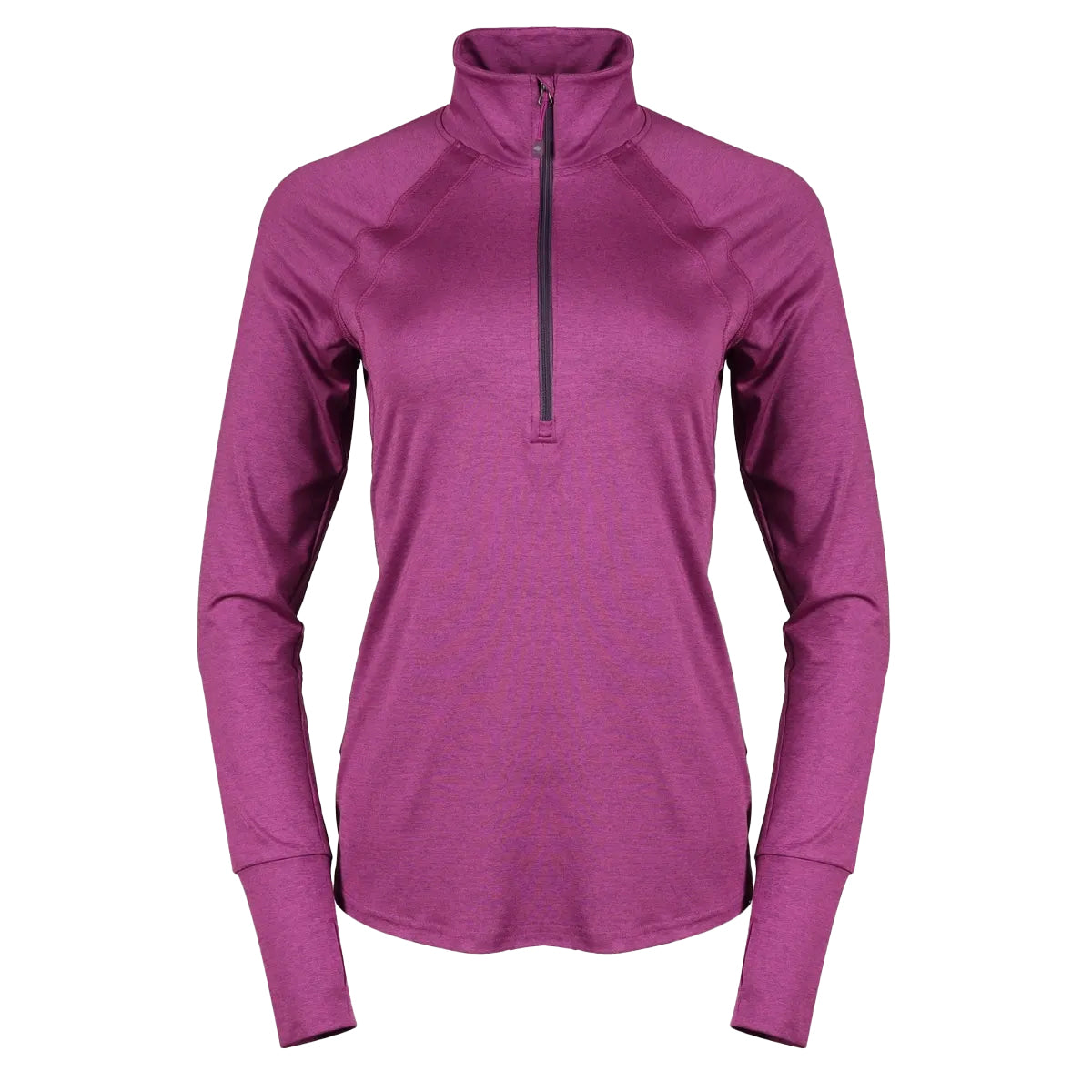 Grape - Front - Eddie Bauer Womens-Ladies Quarter Zip Long-Sleeved Top