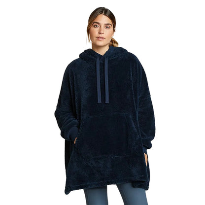 Indigo - Front - Eddie Bauer Womens-Ladies Quest Plush Hoodie Blanket