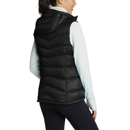 Black - Back - Eddie Bauer Womens-Ladies Downlight 2 Hooded Gilet