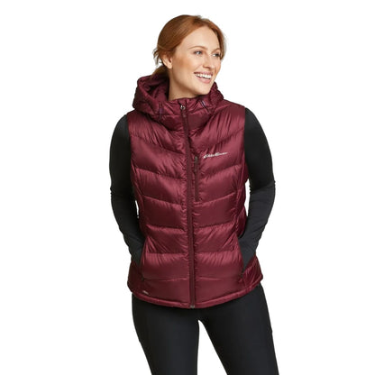 Dark Berry - Front - Eddie Bauer Womens-Ladies Downlight 2 Hooded Gilet