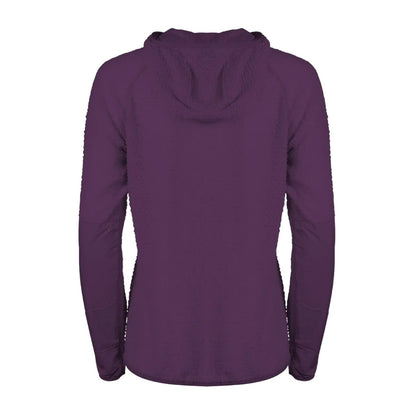 Deep Eggplant - Back - Eddie Bauer Womens-Ladies Super Sevens Fleece Hoodie