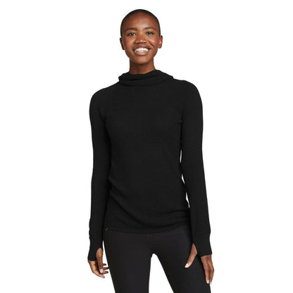 Black - Front - Eddie Bauer Womens-Ladies Frigid Ridge Thermal Hoodie