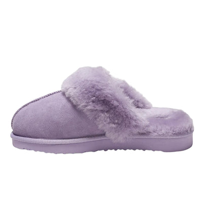 Dusty Lilac - Side - Eddie Bauer Womens-Ladies Firelight Shearling Slippers