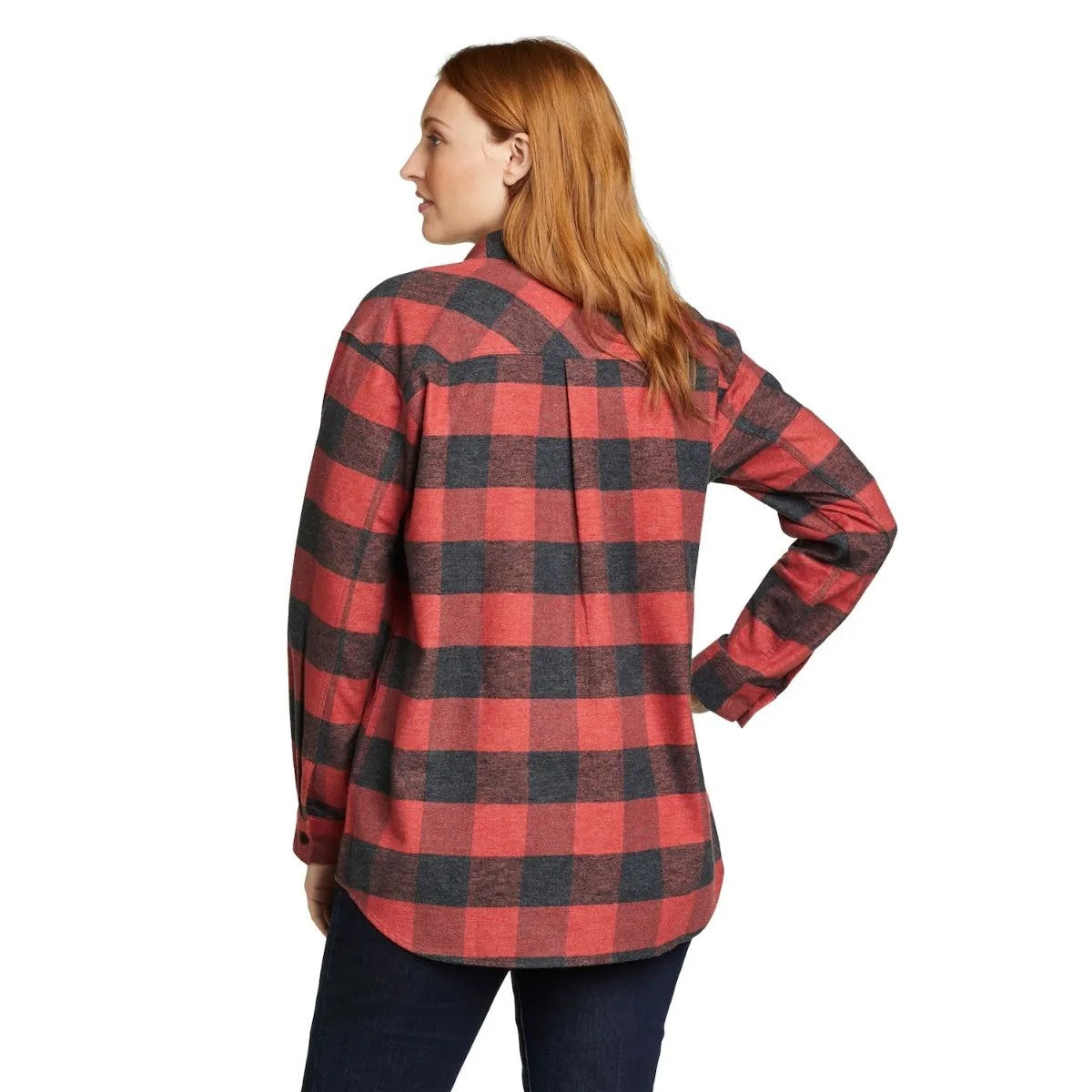 Scarlet - Back - Eddie Bauer Womens-Ladies Hemplify Flannel Shirt