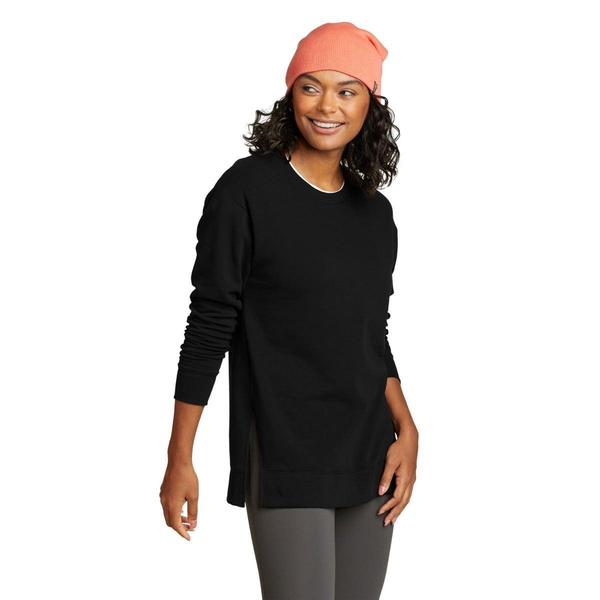 Black - Front - Eddie Bauer Womens-Ladies Motion Cozy Camp Tunic