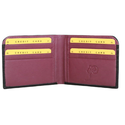 Shadow-Red - Front - Eastern Counties Leather Mens Arlen Contrast Lining Wallet