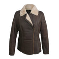 Chocolate Forest - Front - Eastern Counties Leather Womens-Ladies Celene Aviator Sheepskin Coat