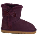 Purple - Front - Eastern Counties Leather Childrens-Kids Coco Bow Detail Sheepskin Boots