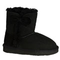 Black - Front - Eastern Counties Leather Childrens-Kids Coco Bow Detail Sheepskin Boots