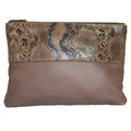 Taupe-Beige Foil - Front - Eastern Counties Leather Womens-Ladies Courtney Clutch Bag