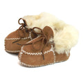Chestnut - Front - Eastern Counties Leather Baby Sheepskin Lace Tie Booties
