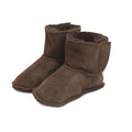 Chocolate - Front - Eastern Counties Leather Baby Sheepskin Touch Fasten Tab Booties