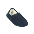 Navy - Front - Eastern Counties Leather Mens Dominic Wool-blend Slippers